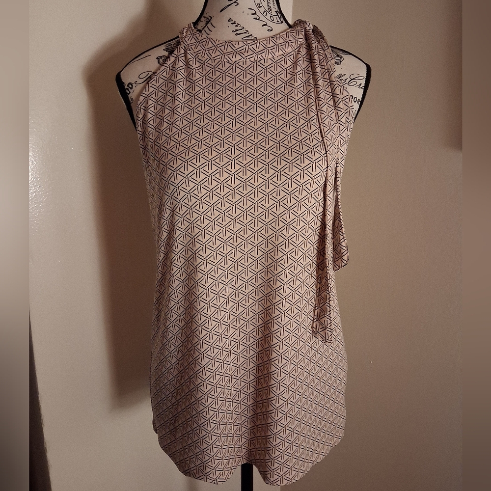 Banana Republic Geometric Tie Neck Blouse